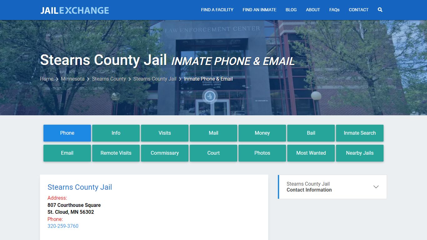 Inmate Phone - Stearns County Jail, MN - Jail Exchange